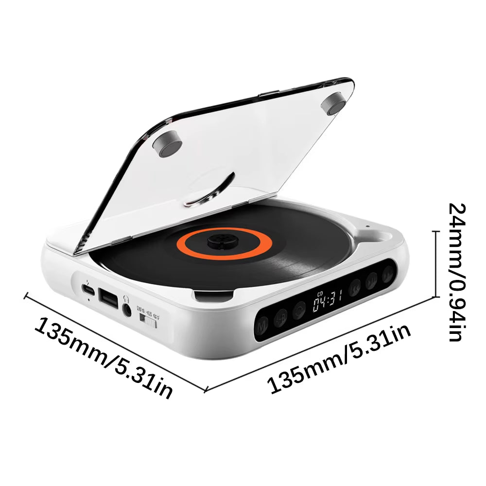 Spinwave™ Portable CD & Bluetooth Music Player – Classic Sound Meets Modern Freedom