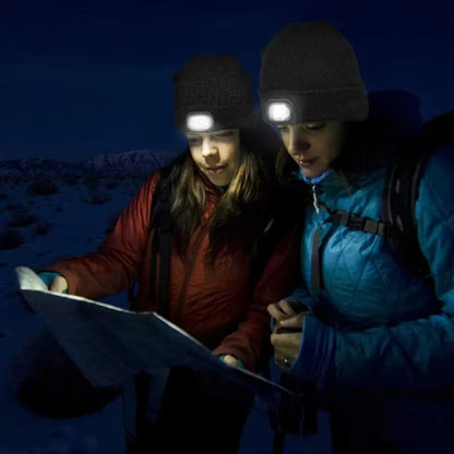 GlowGear™ LED Beanie Hat: USB Rechargeable Winter Headlamp Cap for Warmth & Hands-Free Light